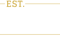 Gold text "EST." between two horizontal gold lines.